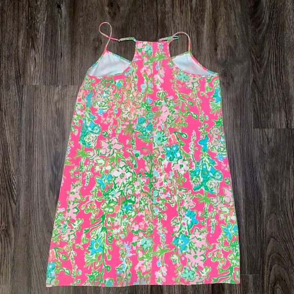 Lilly Pulitzer Dusk Silk Dress in Flamingo Pink Southern Charm print - Picture 8 of 8